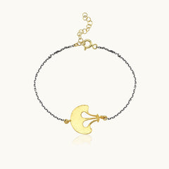 Ginkgo Leaf Bracelet, 18K Gold-Plated Sterling Silver