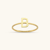 Initial Letter Ring, 18K Gold-Plated Sterling Silver