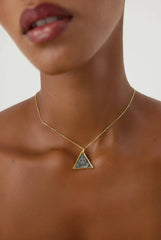 Ancient Triangular Evil Eye Necklace, Protection-Inspired Symbolic Jewelry