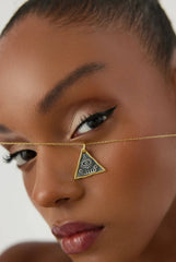 Ancient Triangular Evil Eye Necklace, Protection-Inspired Symbolic Jewelry