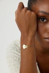 Ancient Cloak Sword Bracelet, 18K Gold-Plated Oxidized Sterling Silver