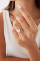 Birth Flower Ring – 18K Gold-Plated Sterling Silver Floral Jewelry