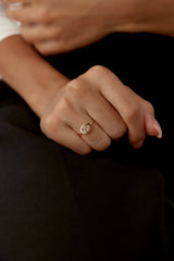 Floral Engraved Ring – 18K Gold-Plated Sterling Silver