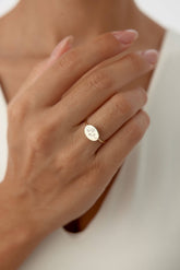 Floral Engraved Ring – 18K Gold-Plated Sterling Silver