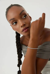 Tennis Bracelet – 18K White Gold-Plated 925 Sterling Silver with CZ Stones