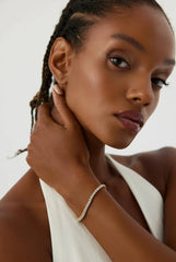 Tennis Bracelet – 18K White Gold-Plated 925 Sterling Silver with CZ Stones