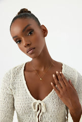 Tiny Evil Eye Necklace with Pearl, 18K Gold-Plated Sterling Silver