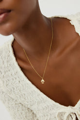 Tiny Fish Necklace with CZ Stone, 18K Gold-Plated Sterling Silver