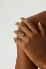 Fish Ring with Colorful CZ Stones, 18K Gold-Plated Sterling Silver