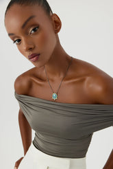 Aqua Chalcedony and Turquoise Necklace, 18K Gold-Plated Sterling Silver