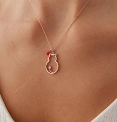 Dainty Cat Figure Necklace