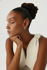 Classic Small Gold Huggie Hoop Earrings, 18K Gold-Plated Sterling Silver Minimalist Jewelry