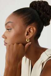 Gold Hoop Earrings, Elegant 18K Gold-Plated Sterling Silver Jewelry