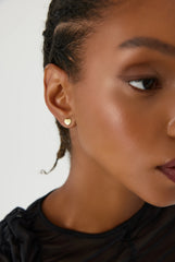 Heart-Shaped Stud Earrings, 18K Gold-Plated Sterling Silver