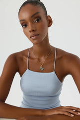 Enamel Letter CZ Black Diamonds Pendant Necklace, 18K Gold-Plated Sterling Silver