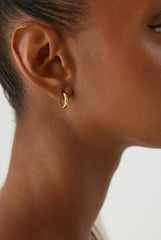 Polished Gold Huggie Hoop Earrings – 18K Gold-Plated Sterling Silver Minimalist Jewelry