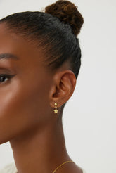 Star Drop Earrings – 18K Gold-Plated Sterling Silver with Turquoise Accents