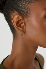 Minimalist Small Square Gold Hoop Earrings – 18K Gold-Plated Earrings