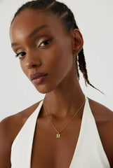 Initial Pendant Necklace - 18K Gold Plated Sterling Silver Alphabet Jewelry