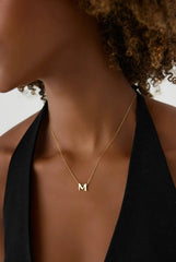 Gold Initial Necklace - 18K Gold-Plated Sterling Silver Personalized Letter Necklace