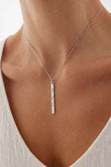 Personalized Vertical Name Bar Necklace, Letter Necklace, Name Necklace for Gift, Nameplate Necklace for Women, Gift for Mom, Gift for He