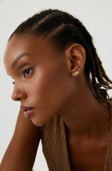 Custom Name Stud Earrings - 18K Gold-Plated Sterling Silver Personalized Earrings