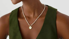 Freshwater Pearl Initial Pendant Necklace – 18K Gold-Plated Sterling Silver