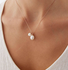 Tiny Freshwater Natural Pearl Bridesmaid Necklace