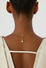 Baroque Pearl and Baguette Diamond Pendant Necklace