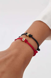 Personalized Adjustable Initial Sterling Silver Dice Bracelet for Women