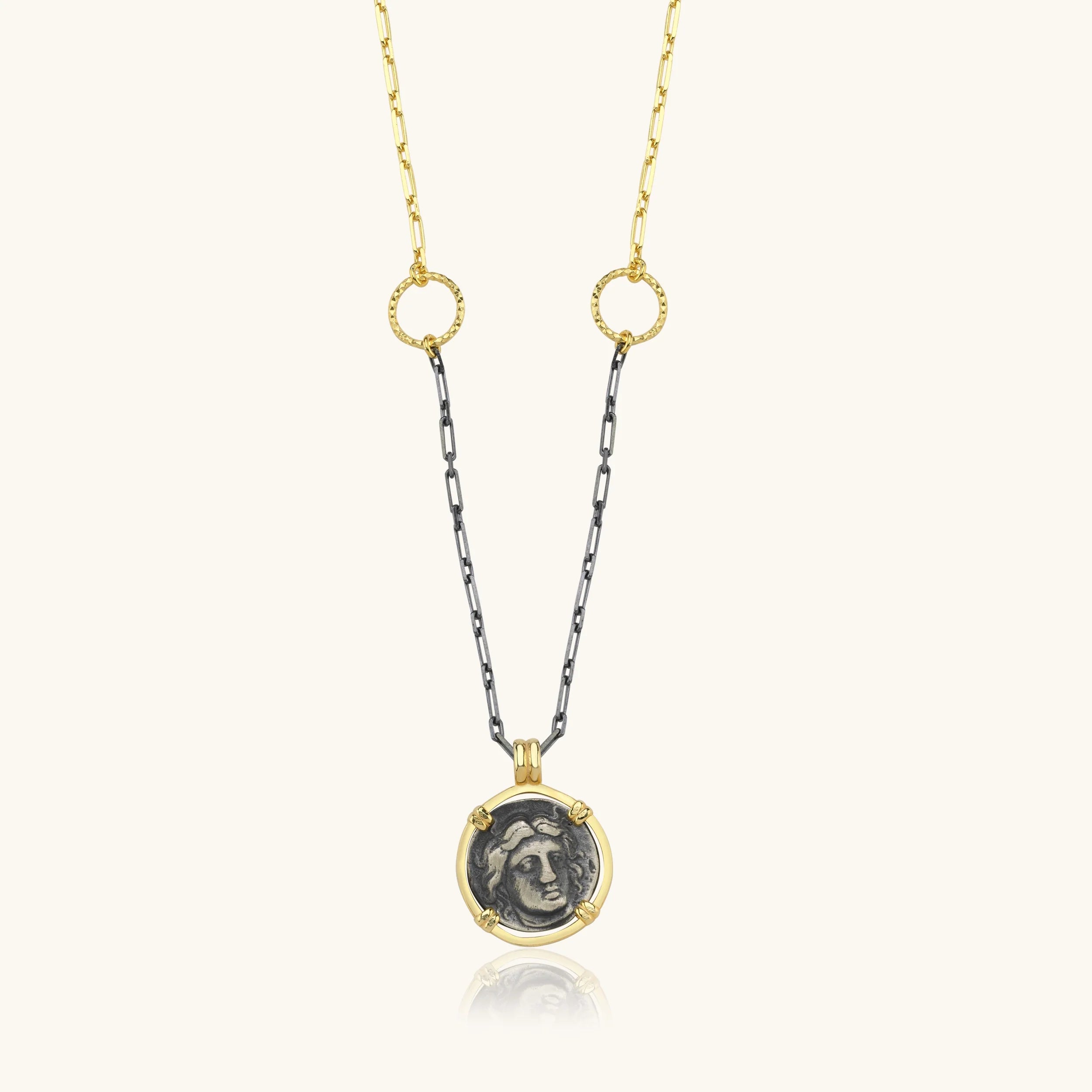 Ancient Coin Necklace, 18K Gold-Plated Sterling Silver