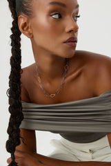 Ancient Design Chain Necklace, 18K Gold-Plated Oxidized Sterling Silver