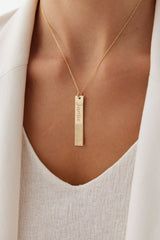 Personalized Fingerprint Bar Necklace