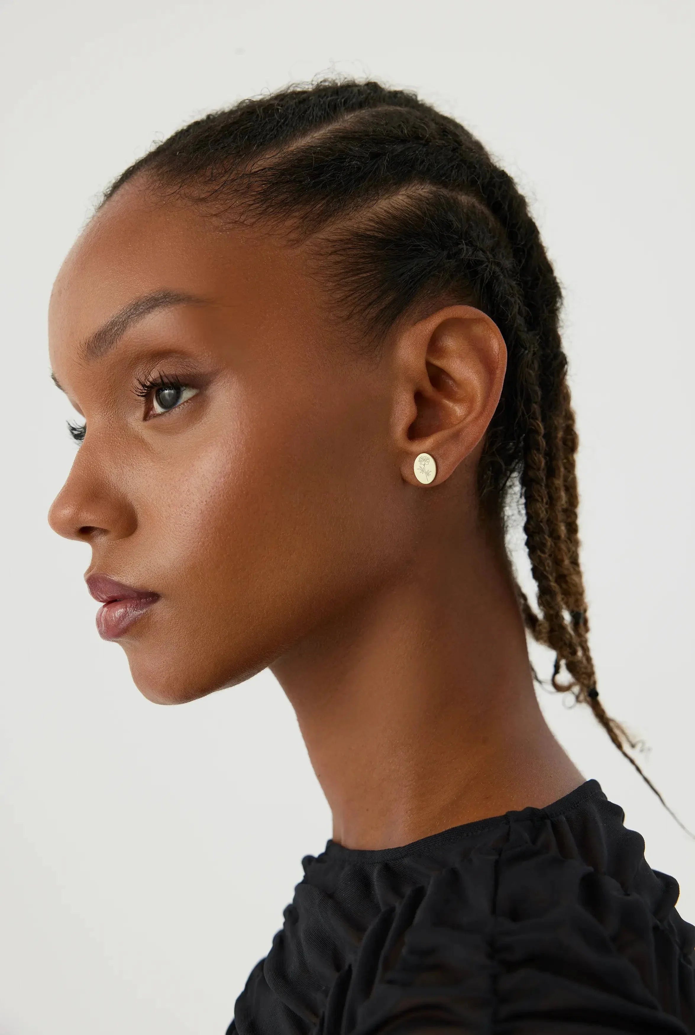 Birth Flower Earrings – 18K Gold-Plated Sterling Silver Floral Stud Earrings