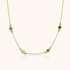 Dainty Multi-Birthstone Custom Family Necklace