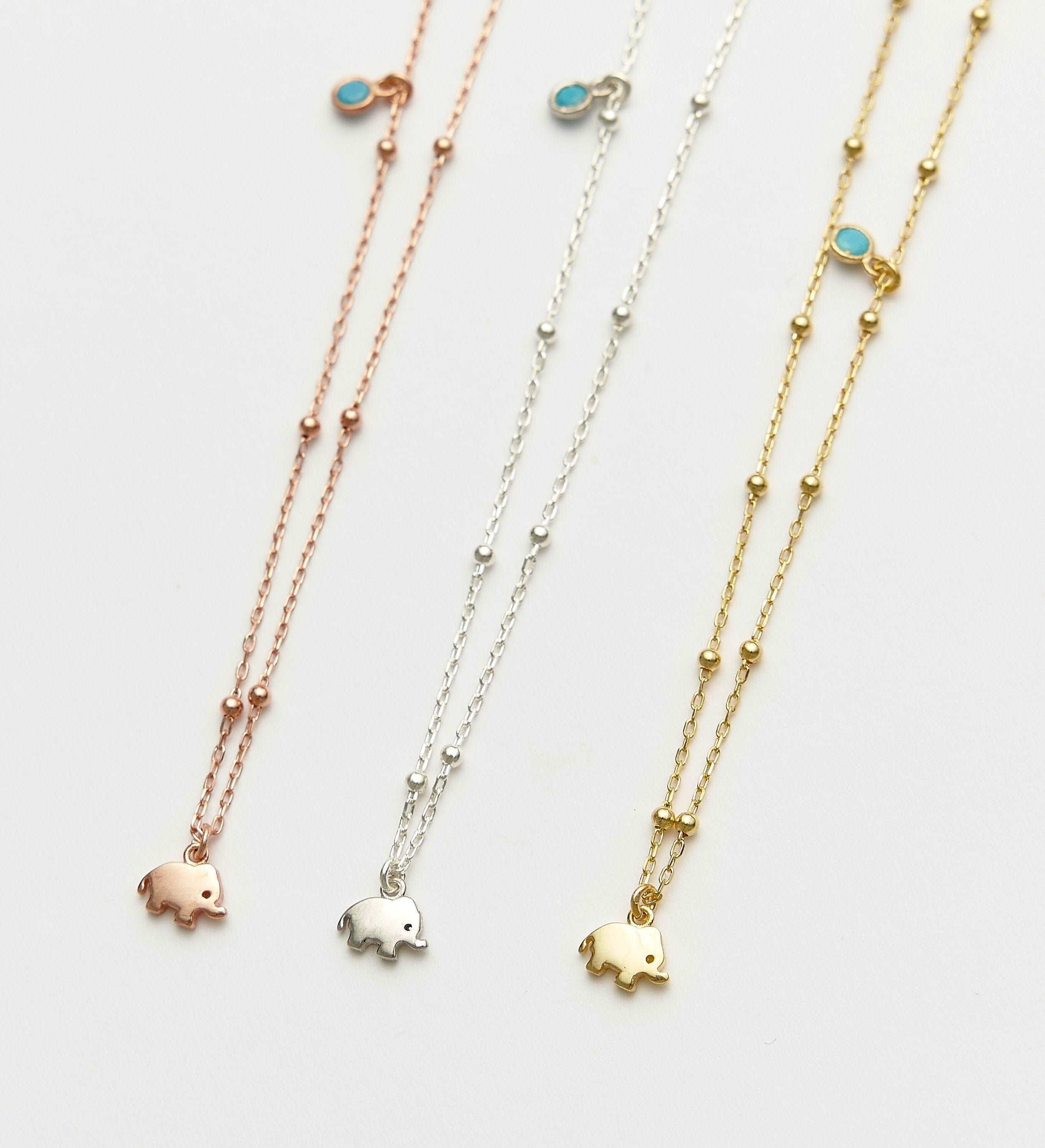Dainty Elephant Figure Necklace