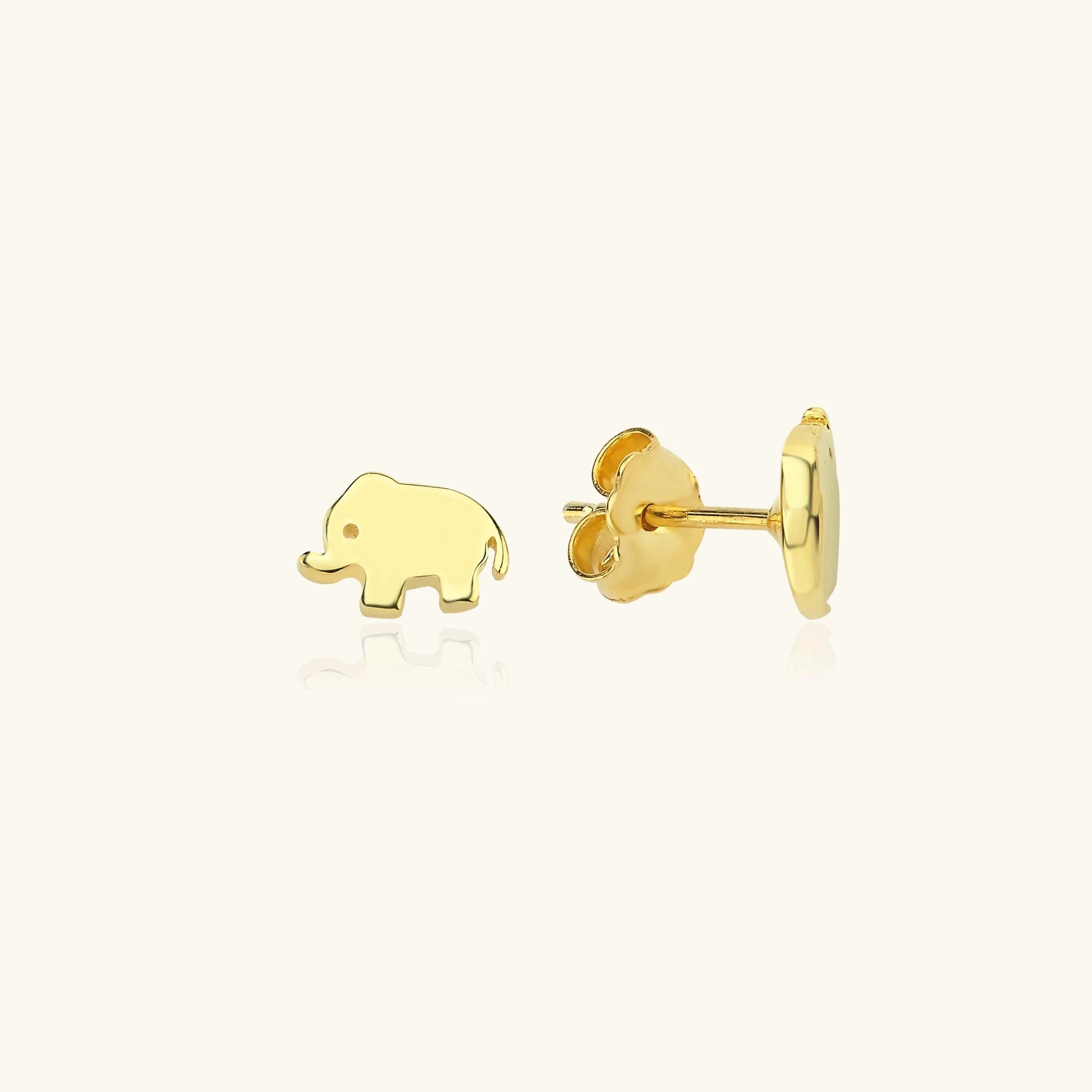 Dainty Elephant Stud Earrings