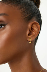 Evil Eye Drop Stud Earrings, 18K Gold-Plated Sterling Silver