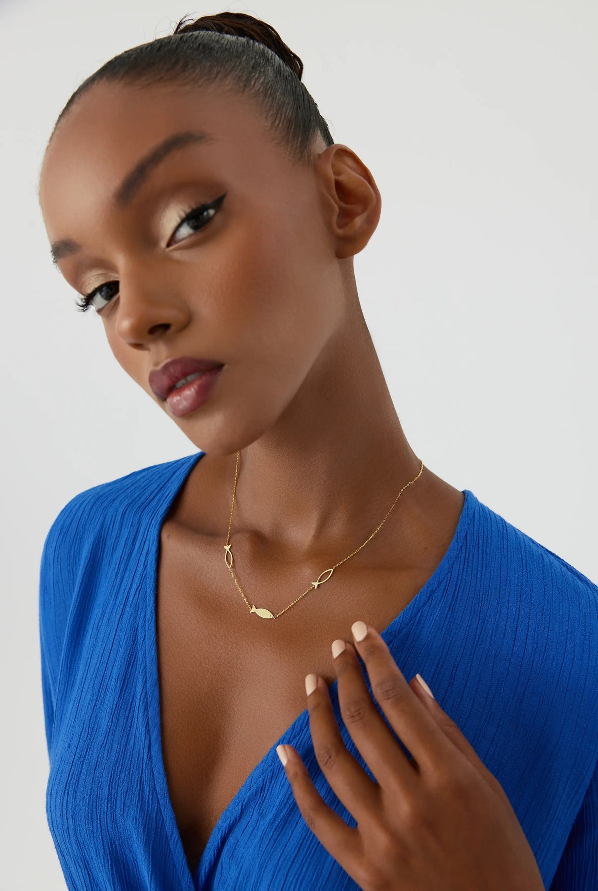 Dainty Minimalist Triple Fish Necklace