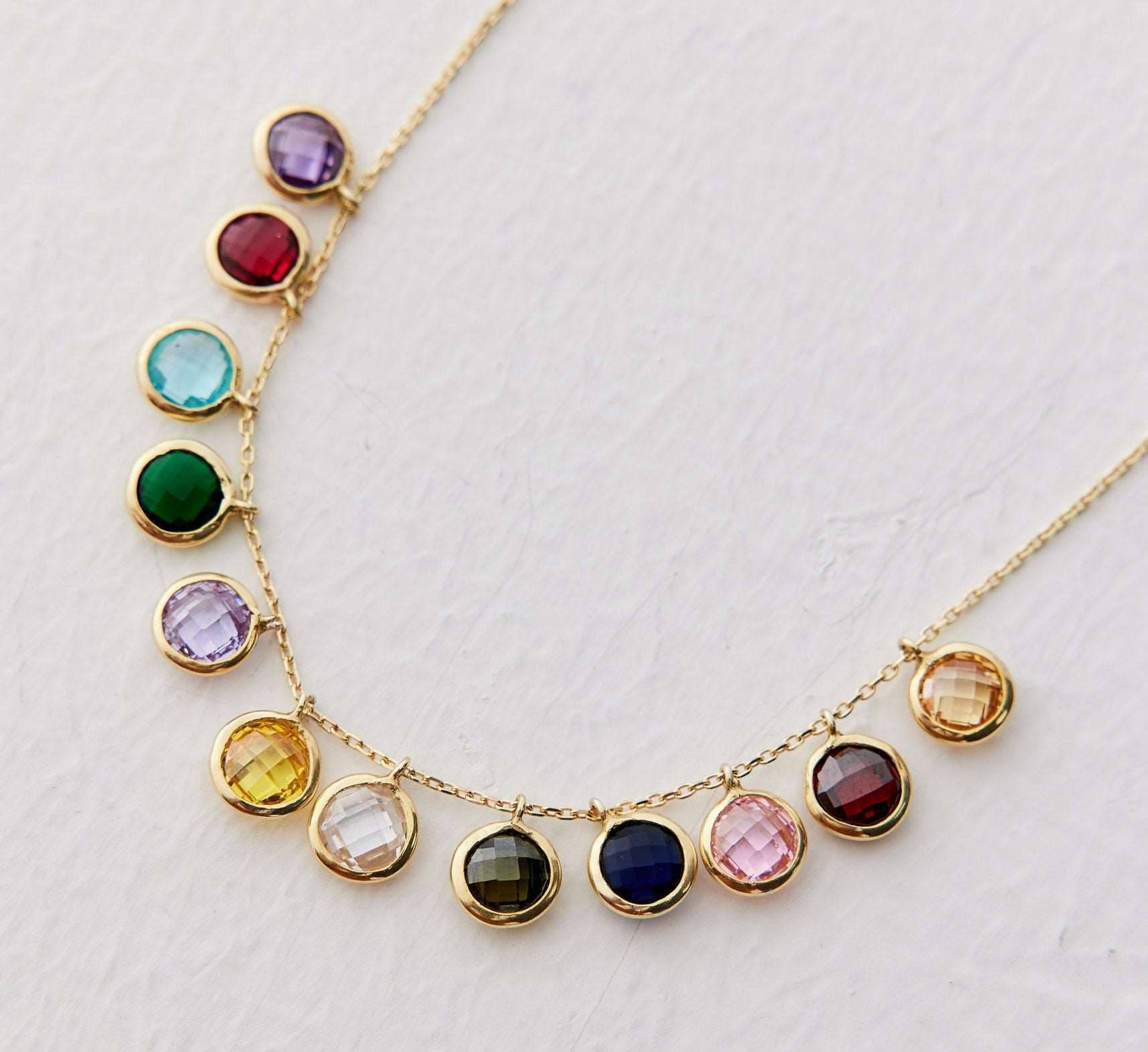 Dainty Birthstone Necklace • Gemstone Necklace