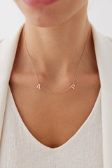 Personalized Initial Letter Necklace, 18K Gold-Plated Sterling Silver