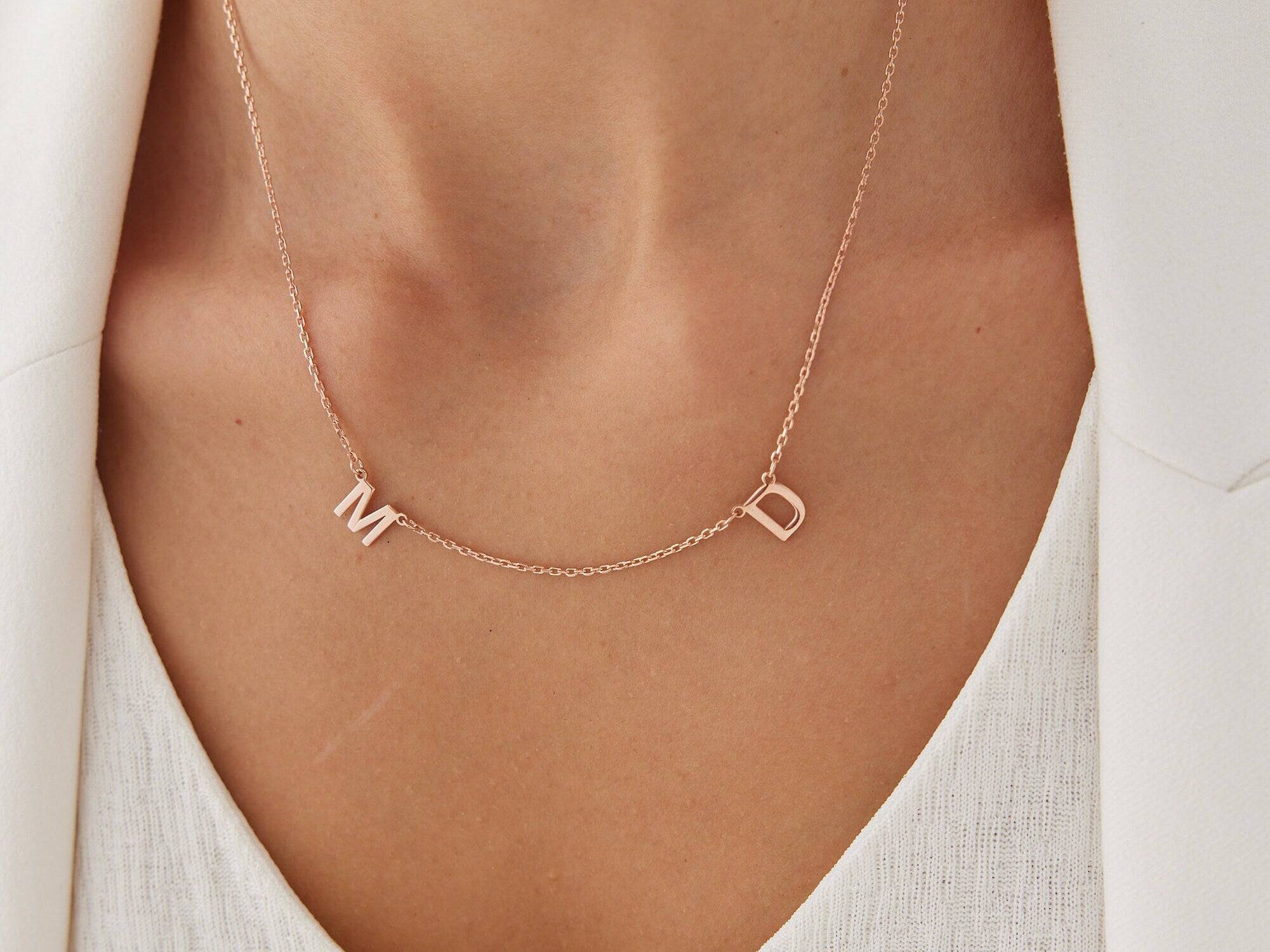 Personalized Initial Letter Necklace, 18K Gold-Plated Sterling Silver
