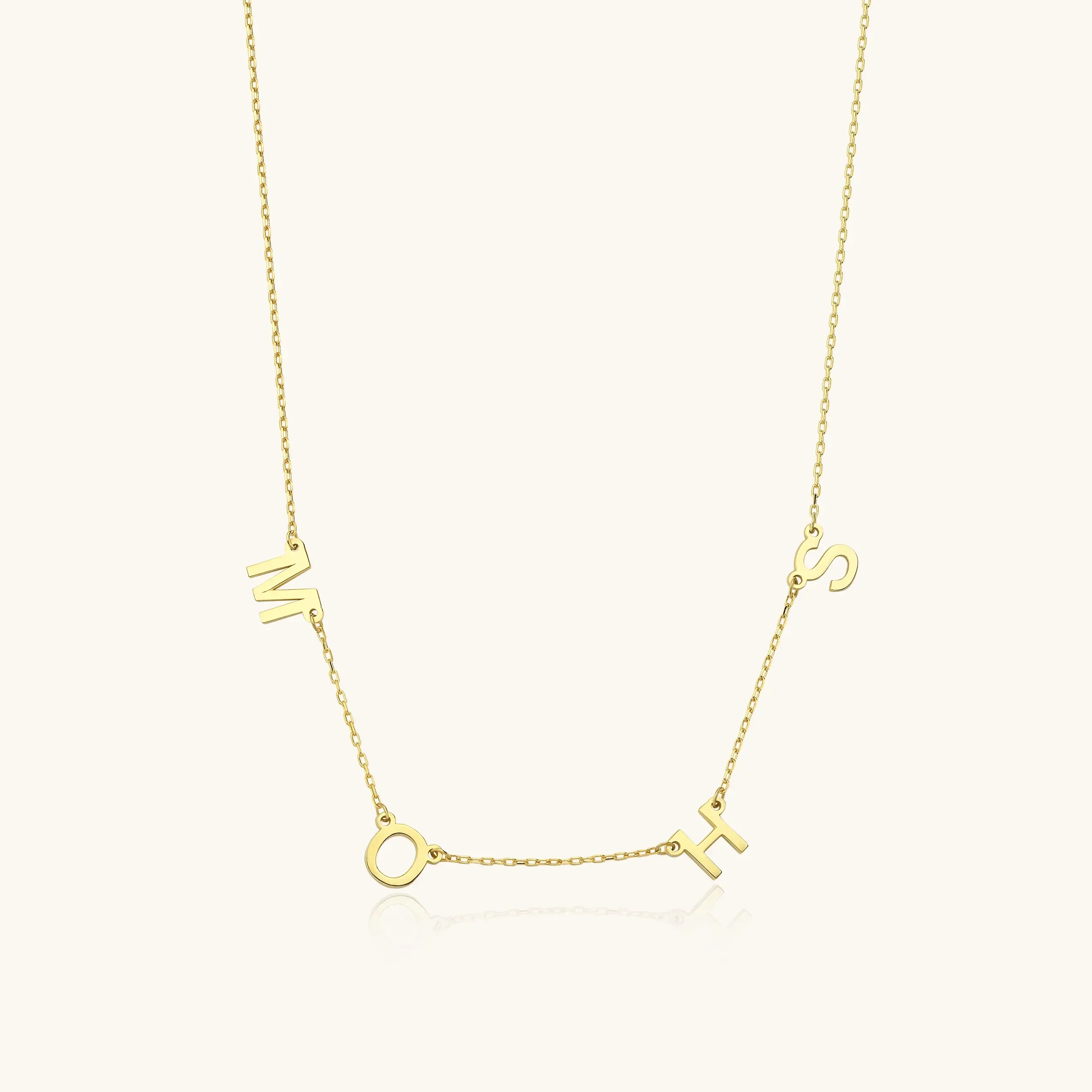 Personalized Initial Letter Necklace, 18K Gold-Plated Sterling Silver