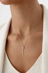 Custom Vertical Name Necklace - 18K Gold-Plated Sterling Silver