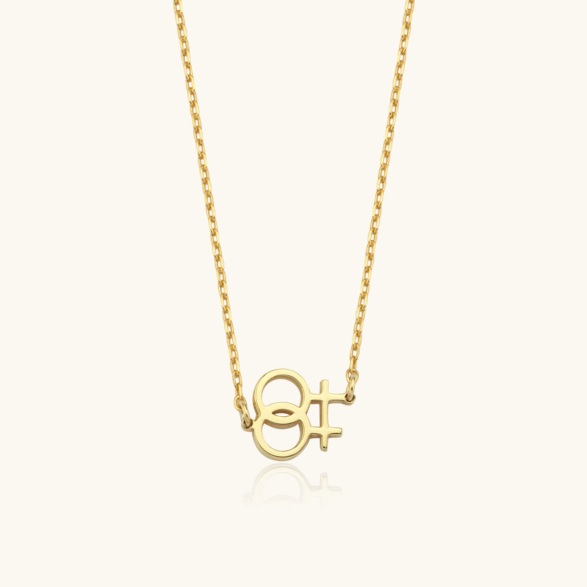 Double Venus Symbol Side Necklace - 18K Gold-Plated Sterling Silver