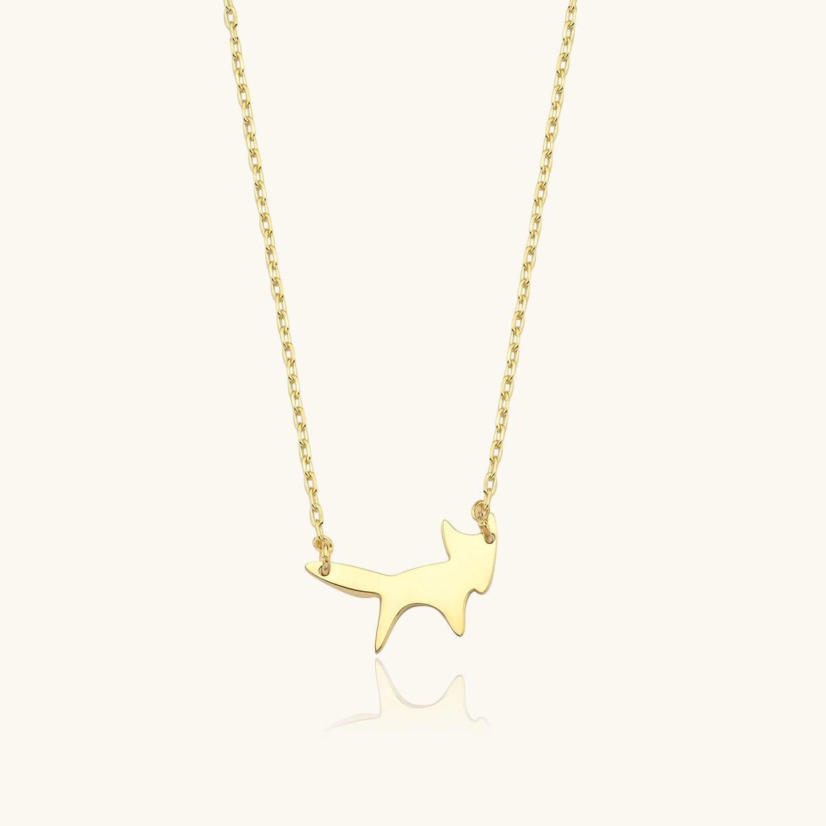 Fox Silhouette Necklace – 18K Gold-Plated Sterling Silver