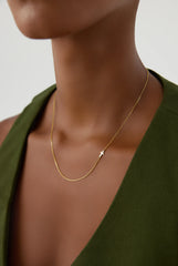 Gold Sideways Cross Necklace – 18K Gold Plated 925K Sterling Silver Minimalist Necklace