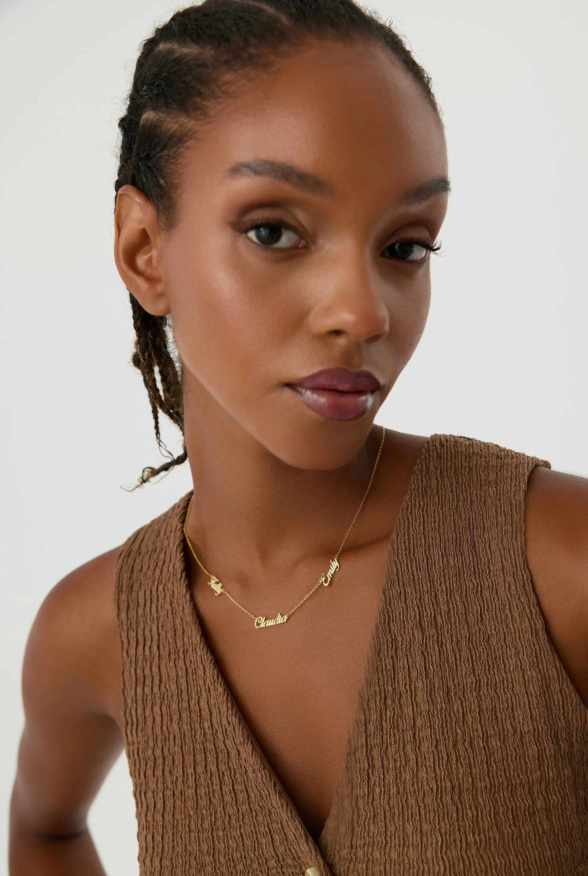 Personalized Multiple Family Name Necklace - 18K Gold-Plated Sterling Silver