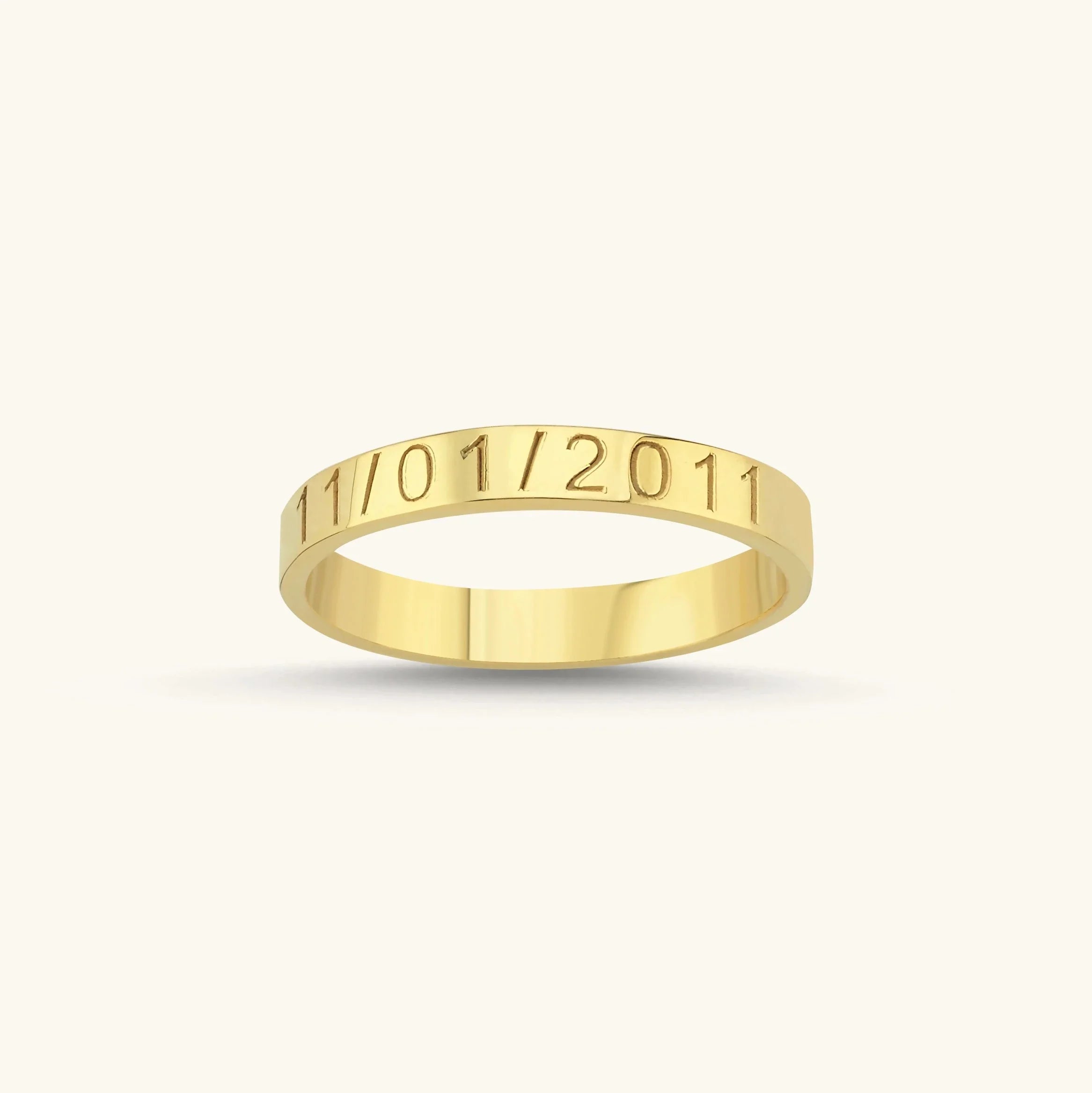 Custom Date Engraved Ring – 18K Gold-Plated Sterling Silver