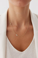 Personalized Initial CZ Diamonds Letter Necklace